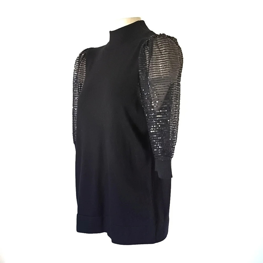 CARMEN Puff Sleeve Mock Turtleneck Goth Wimsigoth Witchy Hipster - Picture 2 of 7